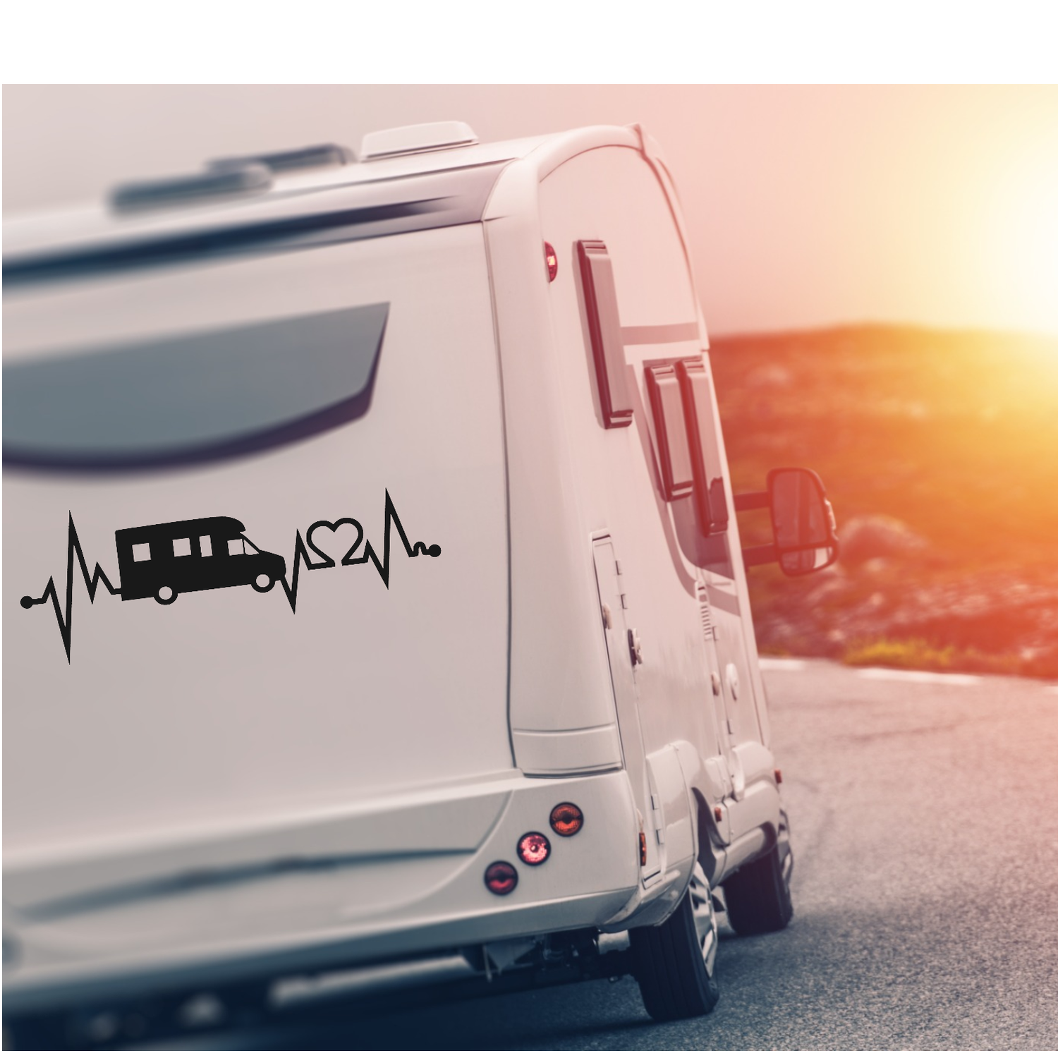 Aufkleber Wohnmobil Herzschlag Camping Campingliebe Heartbeat