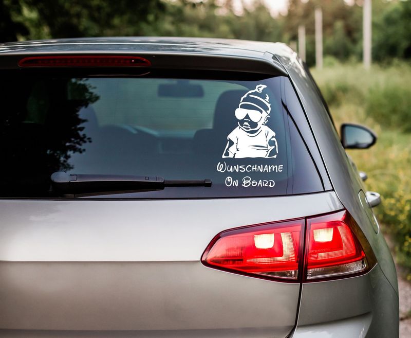 Baby on Board Aufkleber mit Wunschnamen