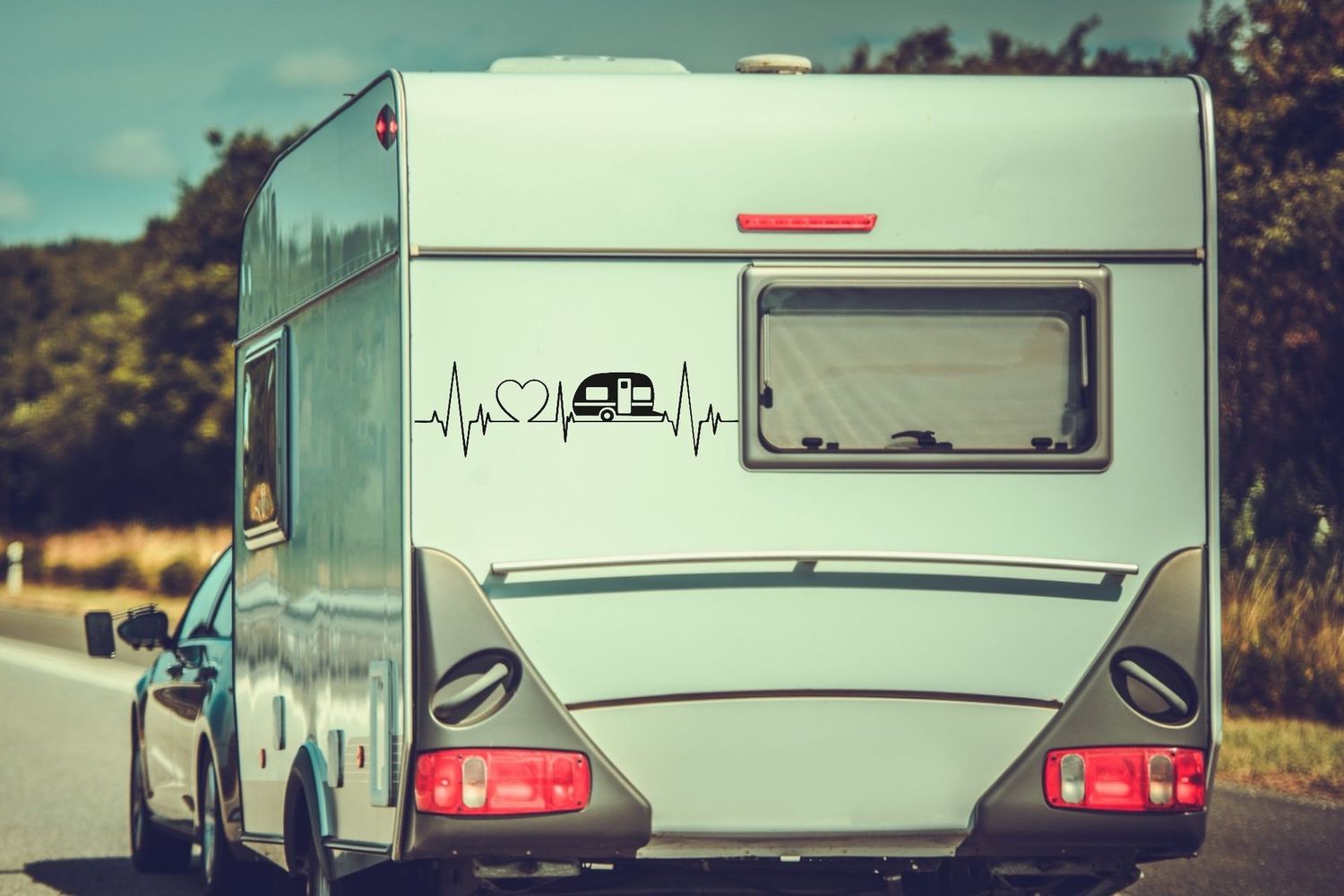 Aufkleber Wohwagenl Herzschlag Camping Campingliebe Heartbeat
