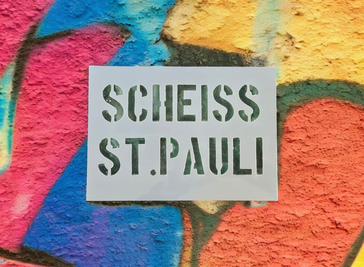Graffiti Schablone SCHEISS ST.PAULI