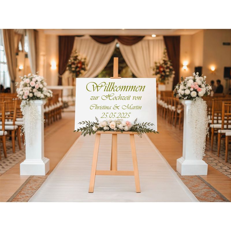 Personalisierter Aufkleber für Hochzeitsschilder Empfangstafel Willkommensschild