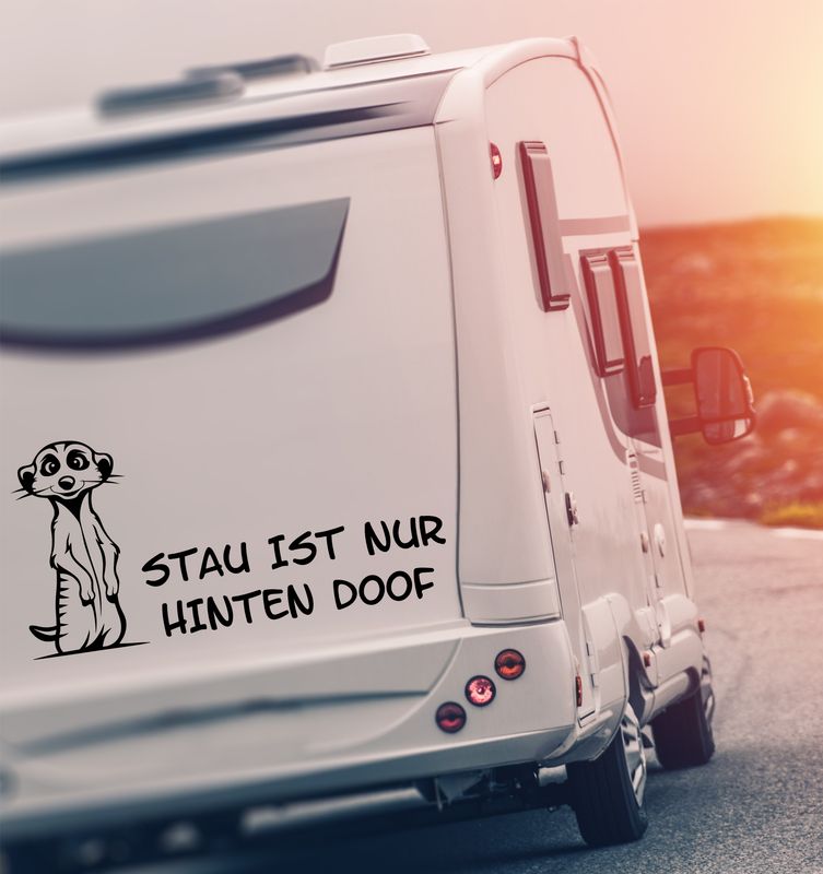 Erdmännchen STAU IST NUR HINTEN DOOF