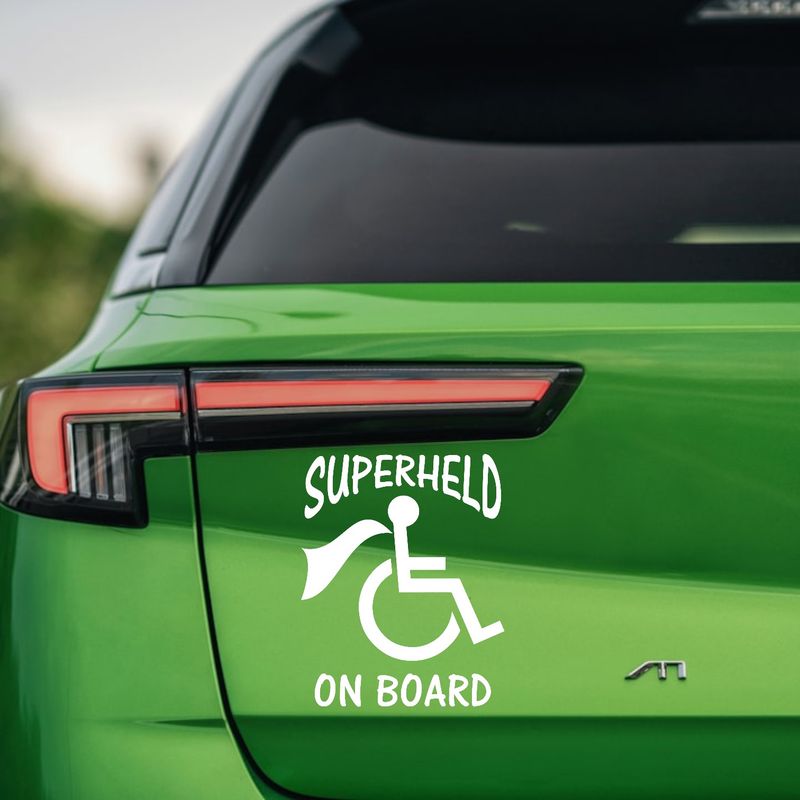 Aufkleber für Rollstuhlfahrer "Superheld on Board"