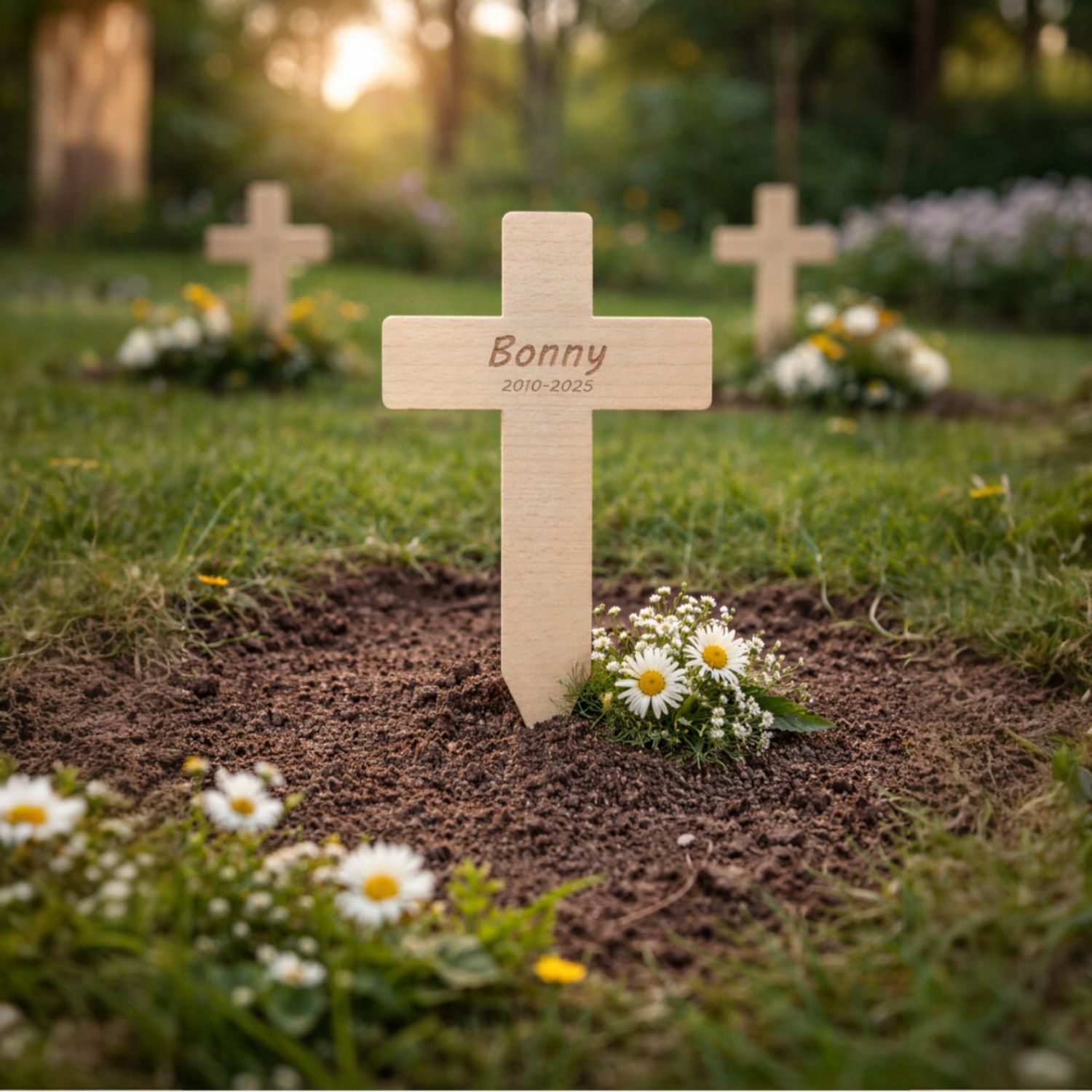 Personalisiertes Kreuz aus Edel HDF furniert