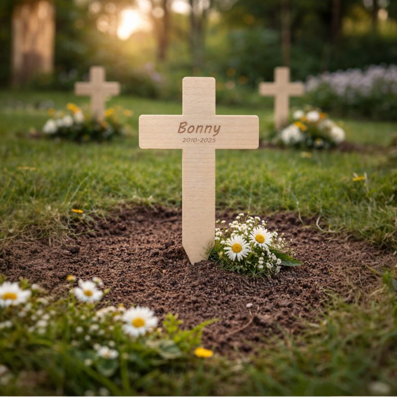 Personalisiertes Kreuz aus Edel HDF furniert