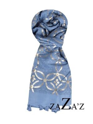ZAZA'Z sjaal met print blauw