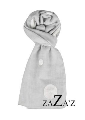 ZAZA'Z sjaal met cirkelprint grijs