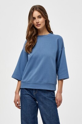 MINUS Mikia sweater met 3/4 sleeve denim blue