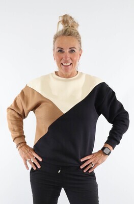 &CO WOMAN colorblock sweater camel (multi)