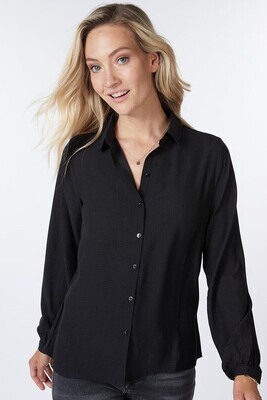 ESQUALO blouse basic structured fabric black