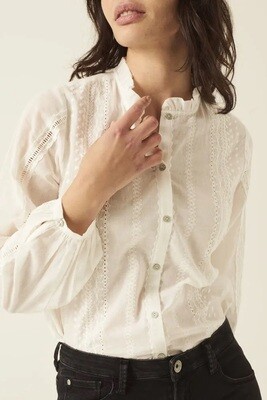 GARCIA blouse met borduursel off white
