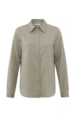 YAYA Basic soft polin blouse Aluminium Beige