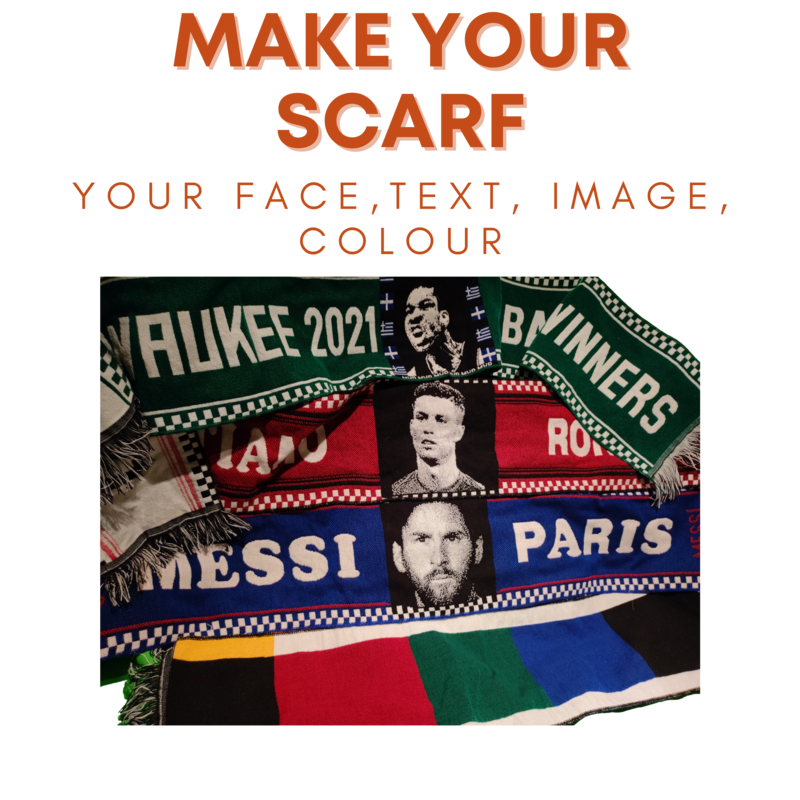 Create a Knitted Scarf of your Choice with text, picture, face on it
