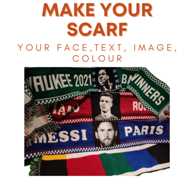 Create a Knitted Scarf of your Choice with text, picture, face on it