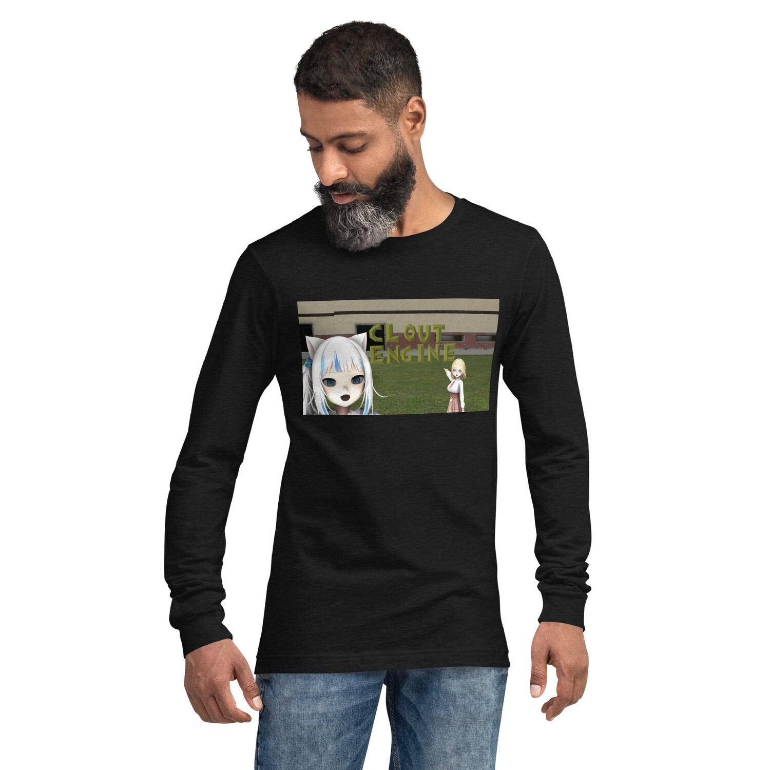 Spooky Ad Long Sleeve, Color: Black Heather, Size: S
