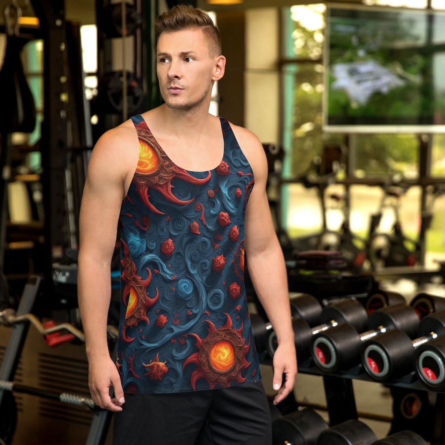 Blood Rose Men&#39;s Tank Top all over printed