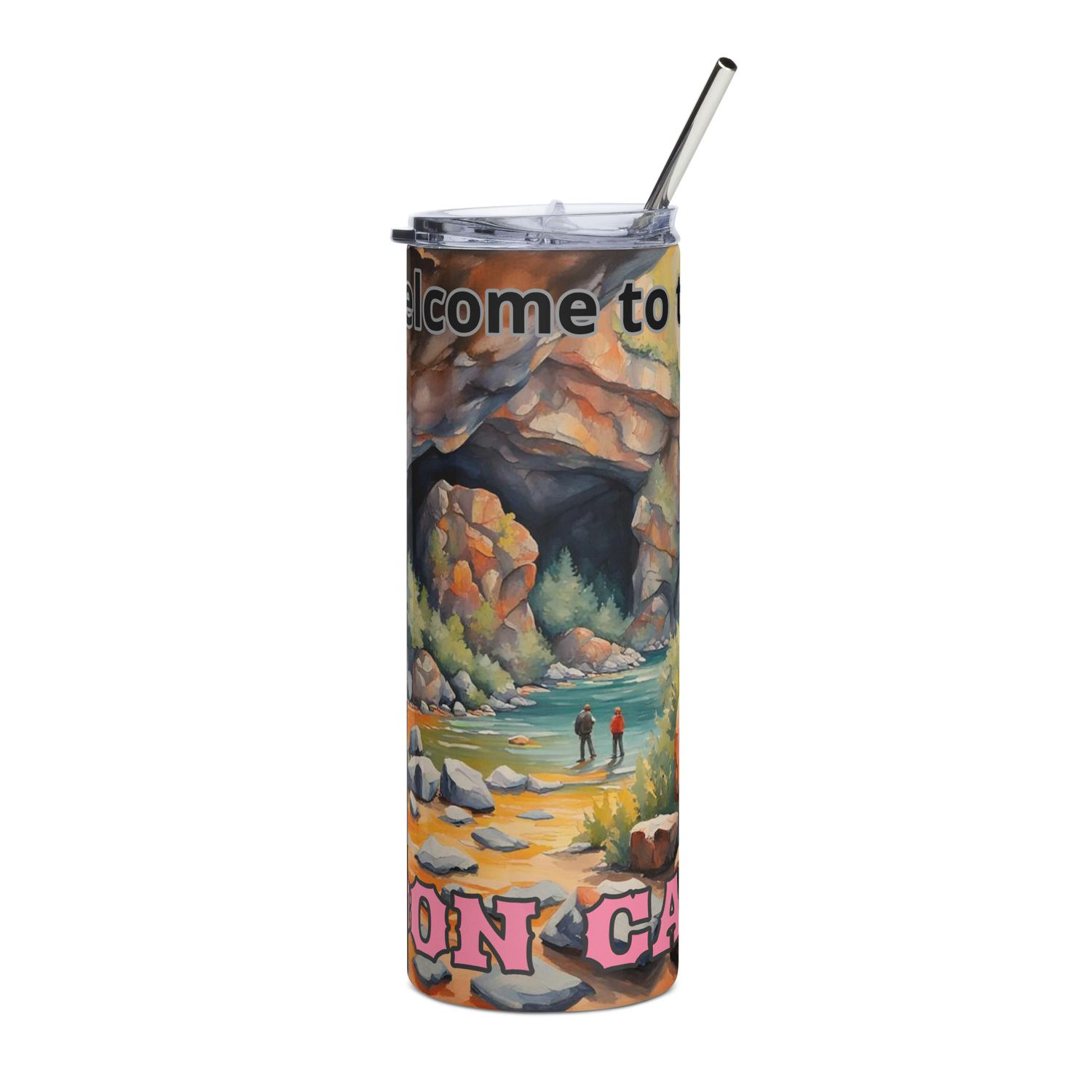 Goon Cave Stainless steel tumbler with text