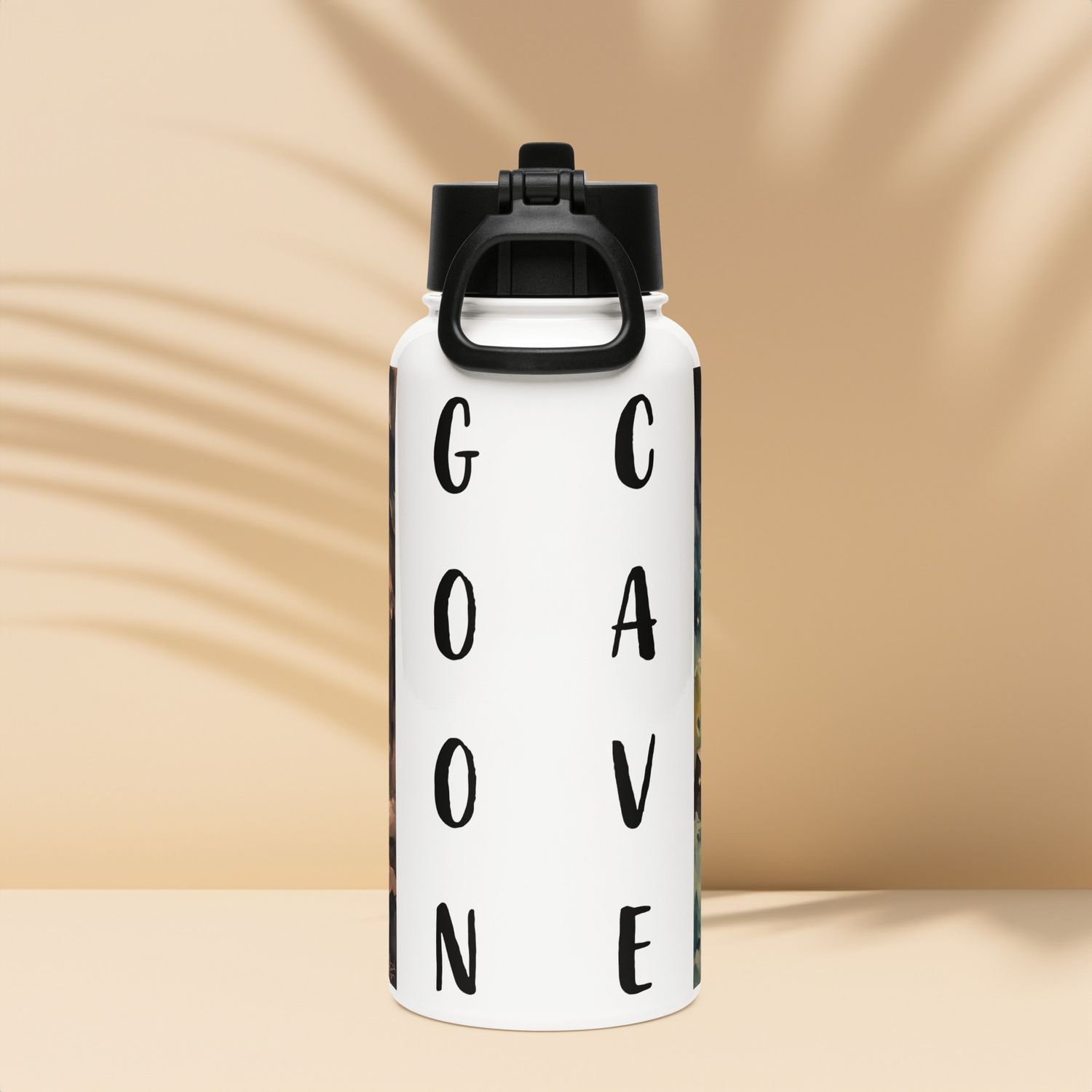 Goon Cave Stainless steel water bottle with a straw lid