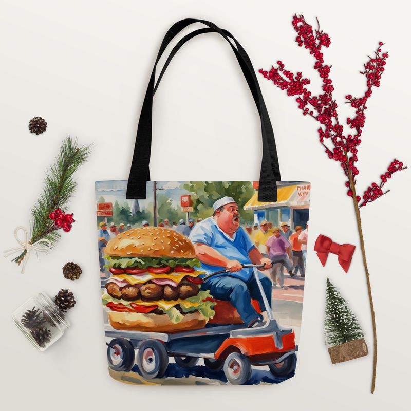 Le 56% Riding to Wallyworld Tote Bag, Funny Quote Canvas Bag, Retro Humor Tote, Pop Culture Art Bag, Quirky Travel Tote, Unique Quote Tote