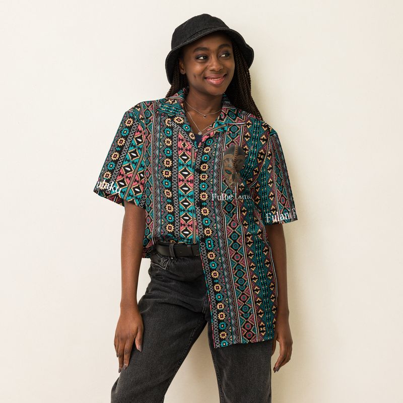 Rooted in Tradition – Fulani Heritage Tee |Unisex button shirt