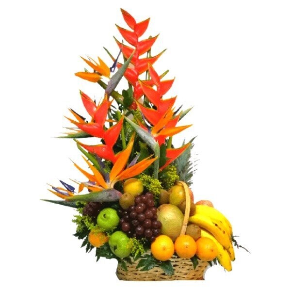 Diseño floral con frutas