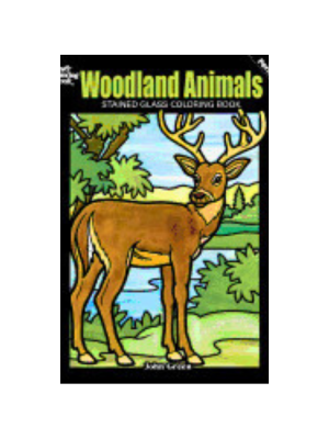 Woodland Animals Stained Glass Coloring Book