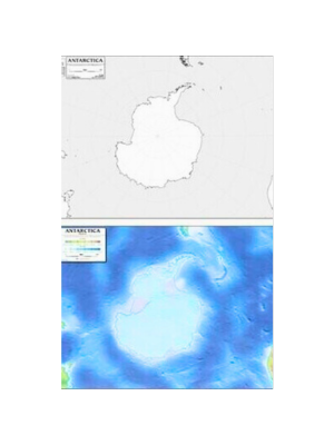 Antarctica Map 11x14, Laminated