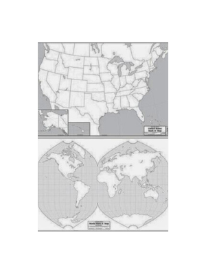 Map: Double Sided USA/World, laminated