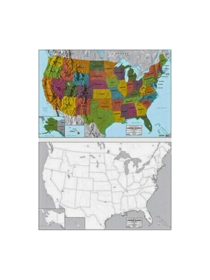 Map: USA Color Wall Map