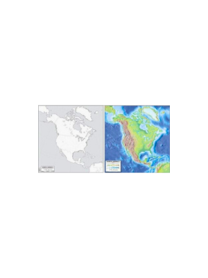 North America Map 19x20 (Laminated)