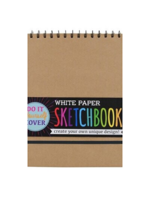 White Paper Sketchbook DIY Cover 8x10.5