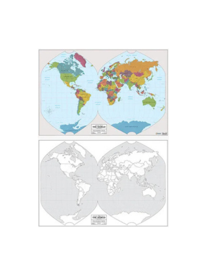 Map: World Color / Outline Wall Map 23x34 (Laminated)