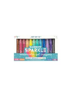 Rainbow Sparkle Metallic Watercolor Gel Crayons (Set of 12)