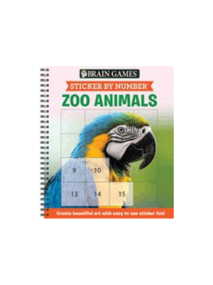 Sticker by Number: Zoo Animals (Brain Games)