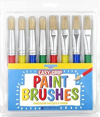 Easy-Grip Paint Brushes - Set of 8 Chunky Brushes for Little Hands