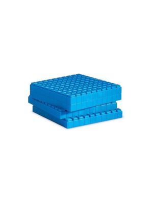 Base Ten Blocks Interlocking: 100's Flats (10 count) (Blue Plastic)