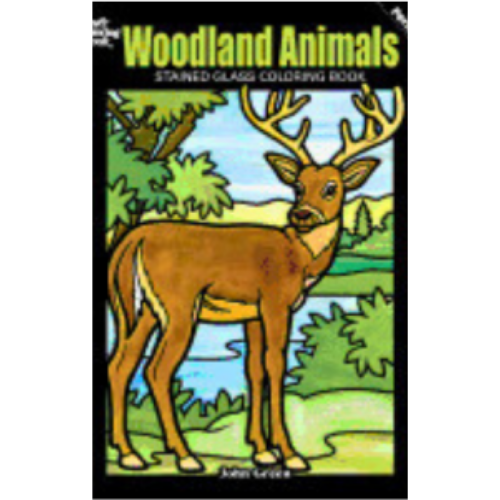 Woodland Animals Stained Glass Coloring Book