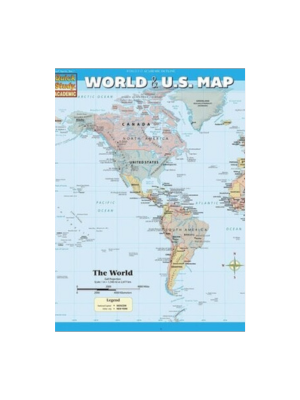 World & US Map (Laminated, Notebook)