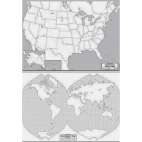 Map: Double Sided USA/World, laminated Map: Double Sided USA/World, laminated