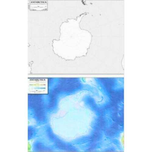 Antarctica Map 11x14, Laminated