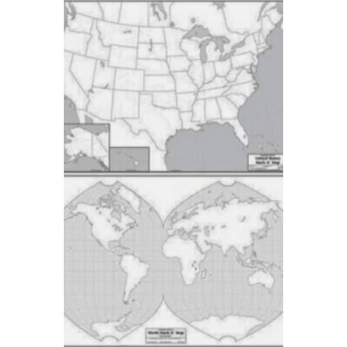 Map: U.S. & World, laminated Map: U.S. & World, laminated