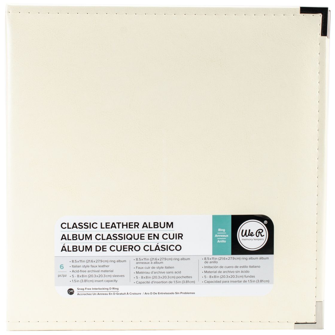 Classic Leather D-Ring Album 8.5" x 11" (Vanilla)
