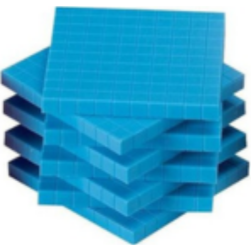 Base Ten Blocks: 100's Flats (10 count) (Blue Plastic) Base Ten Blocks: 100's Flats (10 count) (Blue Plastic)