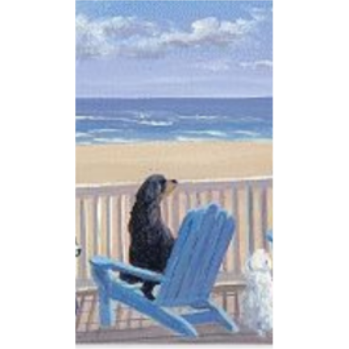 Dogs on Deck Chairs Note Cards