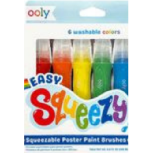 Easy Squeezy Squeezable Poster Paint Brushes - Set of 6