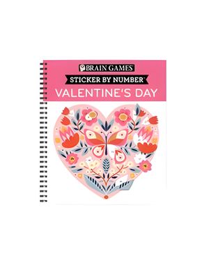 Brain Games - Sticker by Number: Valentine's Day 10 Heartwarming Designs No Mess Art Activity Book
