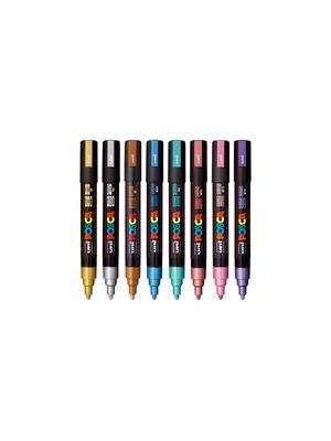 Medium Bullet Tip Paint Marker 8/Pkg - Metallic Colors