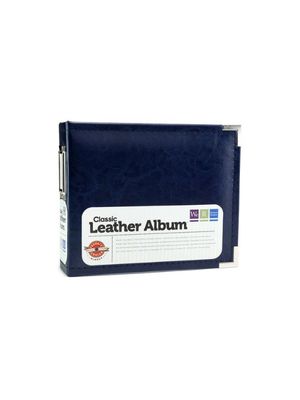 Classic Leather 2-Ring Binder 6"X6" - Navy