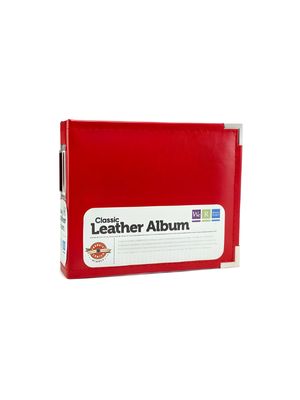 Classic Leather 2-Ring Binder 6"X6" - Red