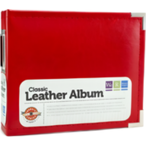 Classic Leather 2-Ring Binder 6"X6" - Red
